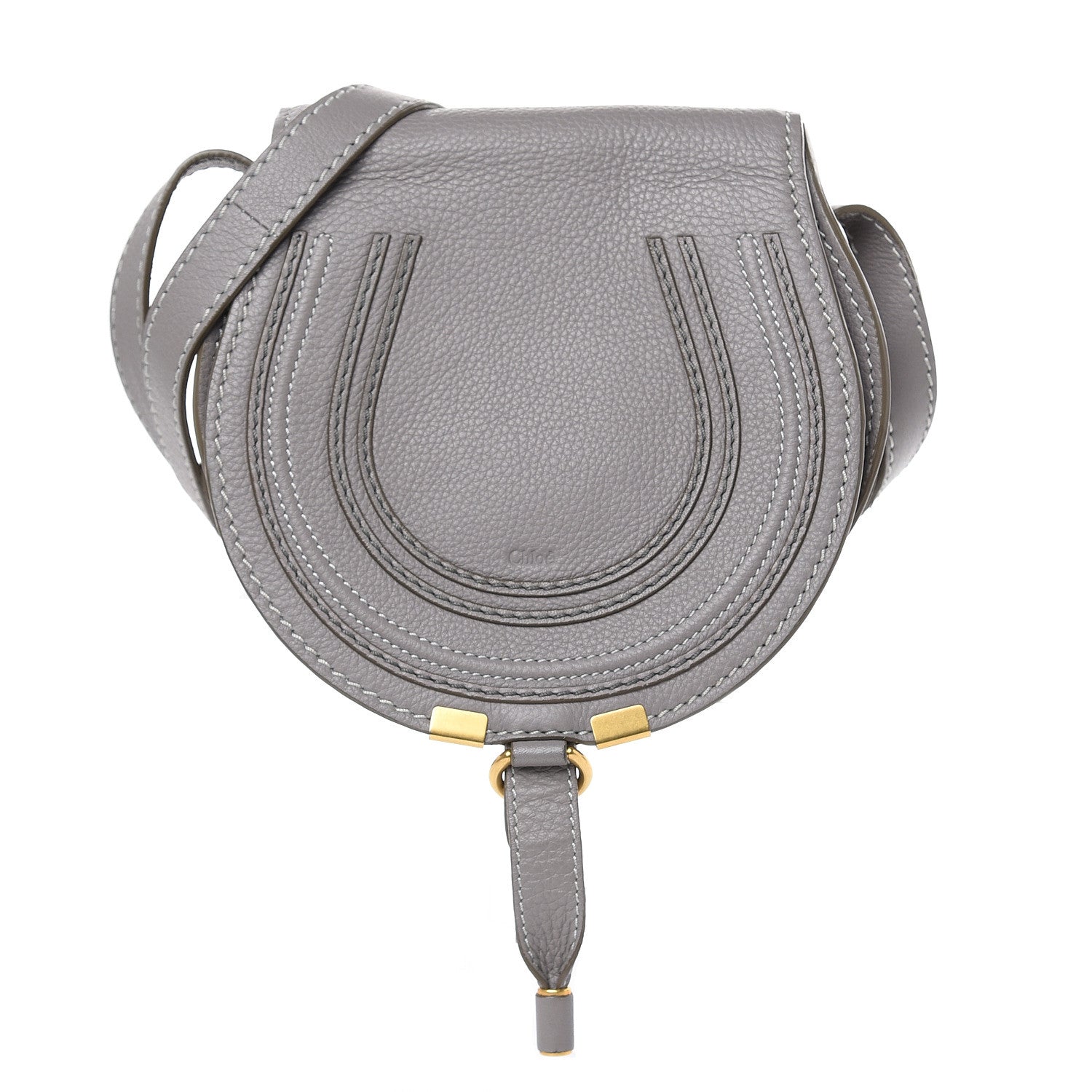 Chloe Calfskin Mini Marcie Round Crossbody Bag Cashmere Grey 1 of 13