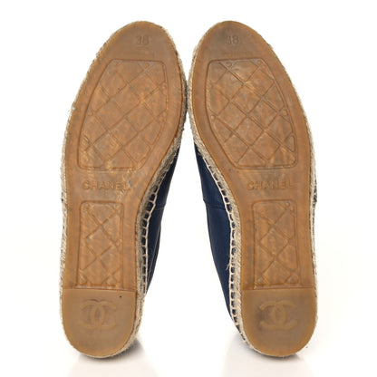 Chanel Lambskin CC Espadrilles 38 Dark Navy 5 of 11