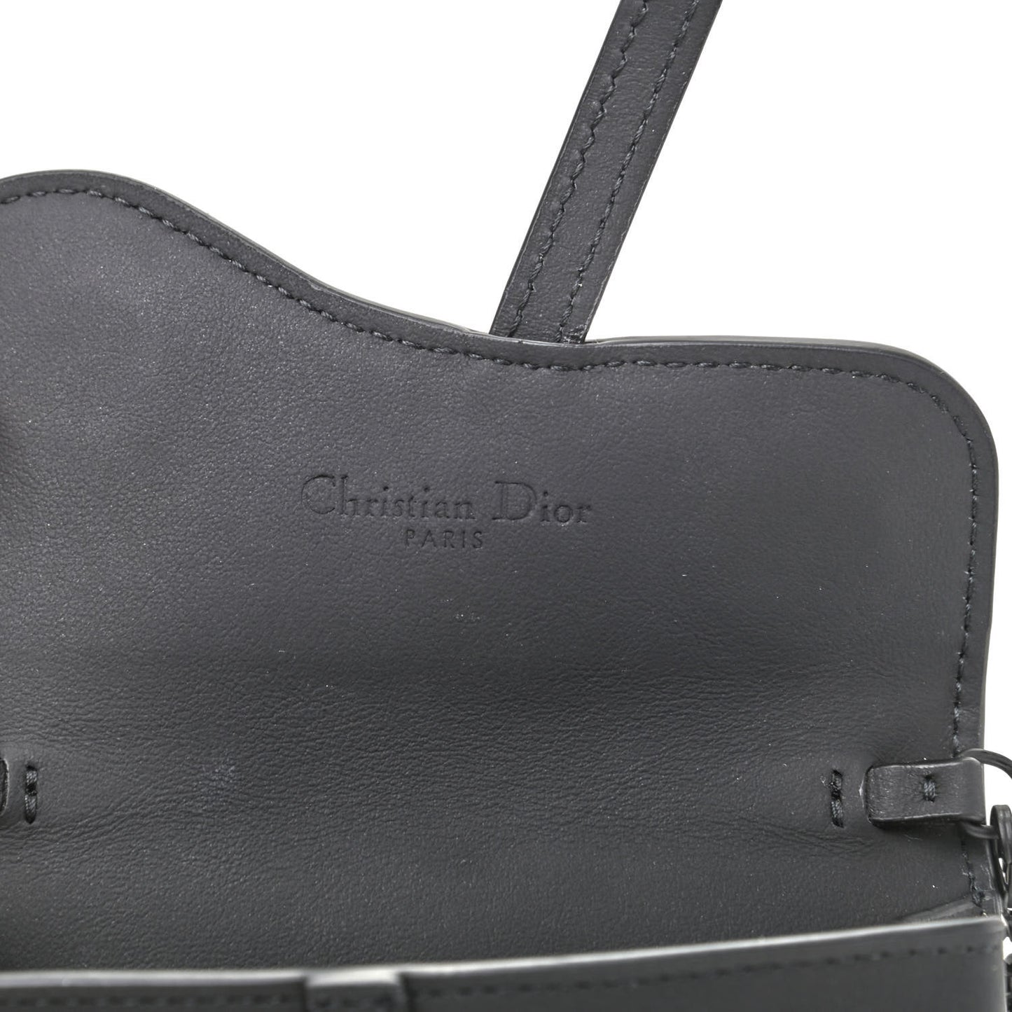 Ultra Matte Calfskin Nano Saddle Chain Pouch Black