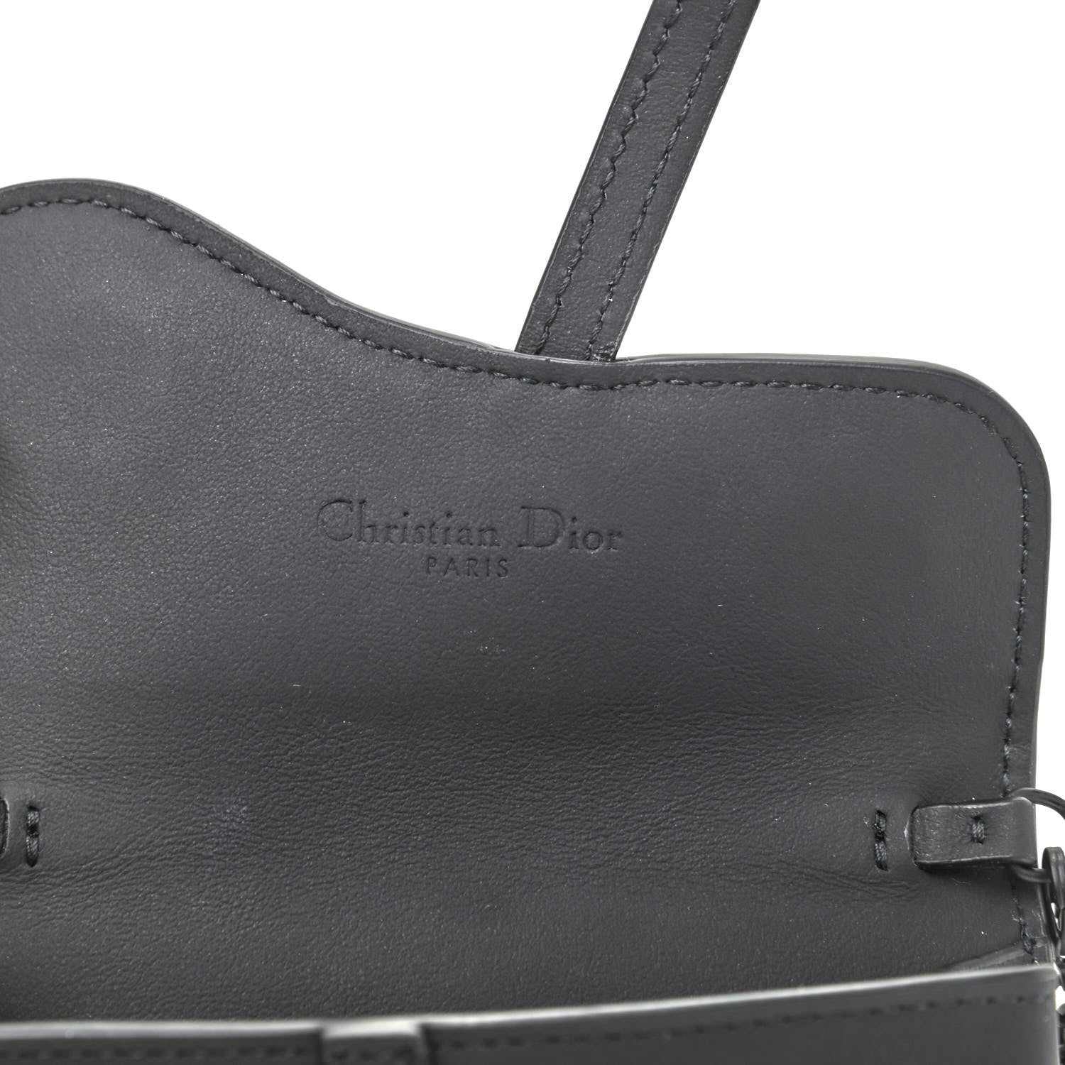 Christian Dior Ultra Matte Calfskin Nano Saddle Chain Pouch Black 6 of 7