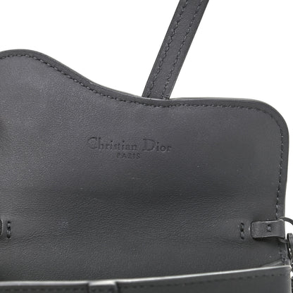Christian Dior Ultra Matte Calfskin Nano Saddle Chain Pouch Black 6 of 7
