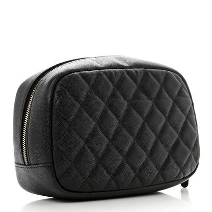 Chanel Caviar Quilted Medium Curvy Pouch Cosmetic Case Black 3 of 8