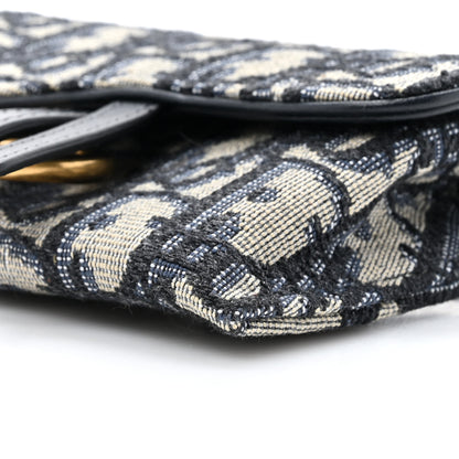 Christian Dior Oblique Nano Saddle Chain Pouch Blue 8 of 10