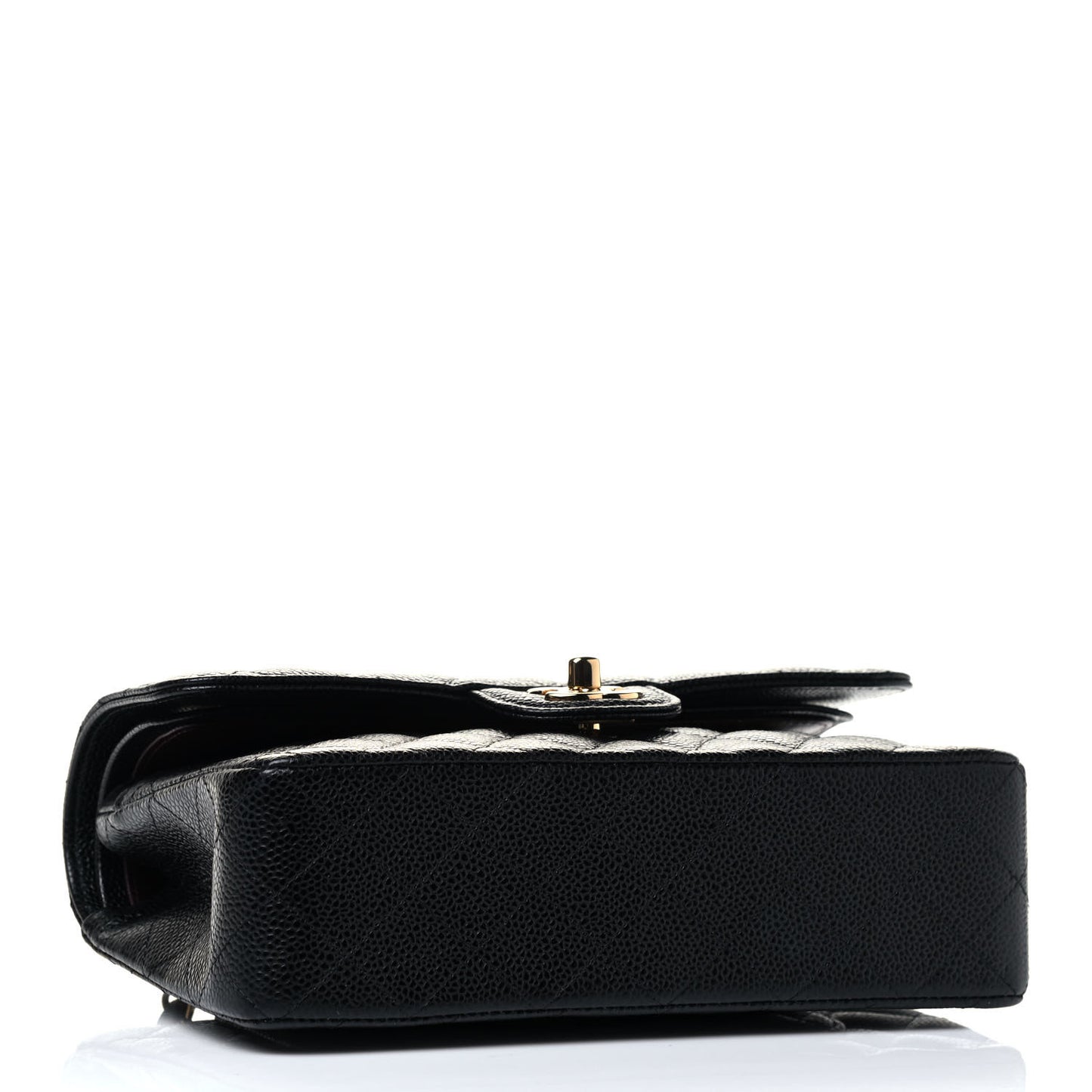 Caviar Quilted Small Double Flap Black