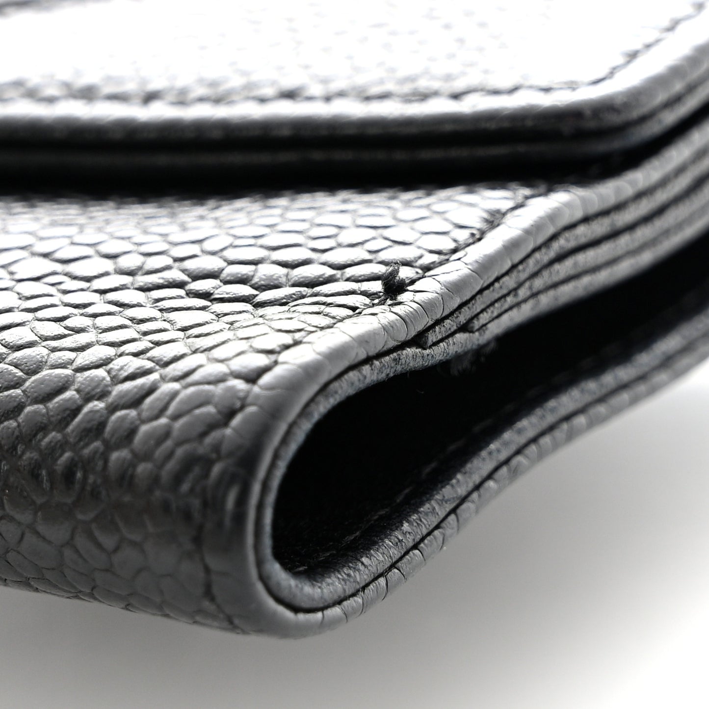 Caviar Timeless CC Compact French Wallet Black