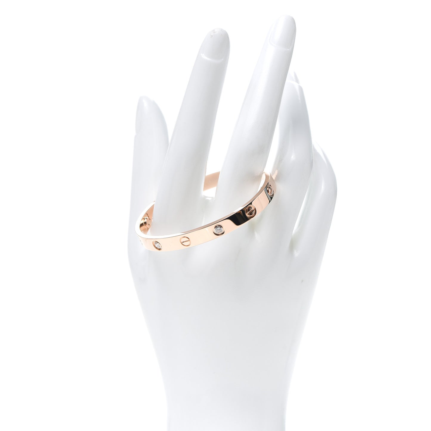 18K Pink Gold 4 Diamond LOVE Bracelet 16