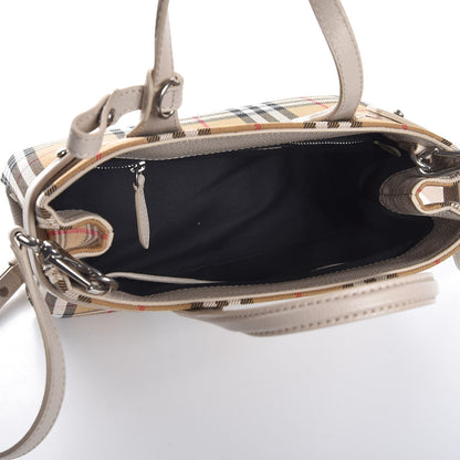 Burberry Goatskin Vintage Check Small Banner Tote Limestone 6 of 8