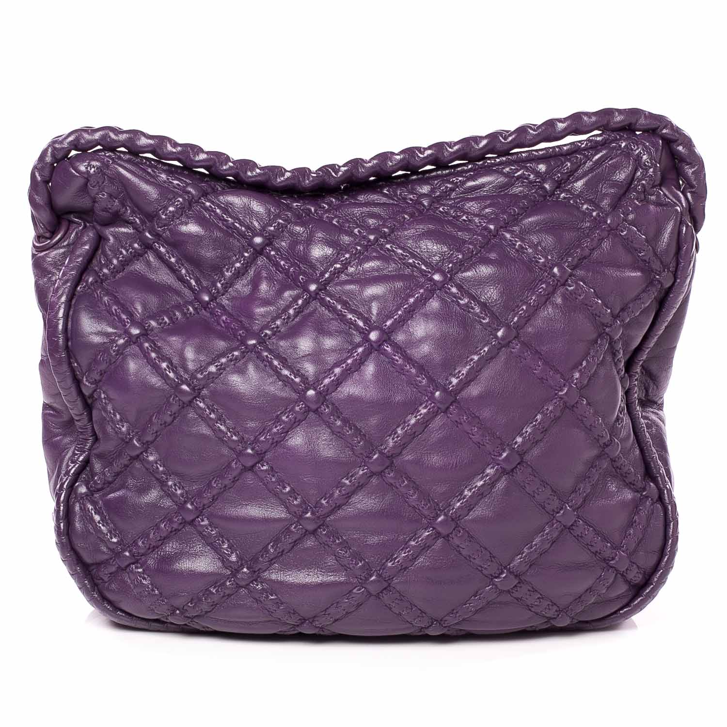 Chanel Quilted Lambskin Hidden Chain Hobo Purple 4 of 9