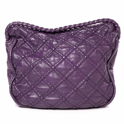 Chanel Quilted Lambskin Hidden Chain Hobo Purple 4 of 9
