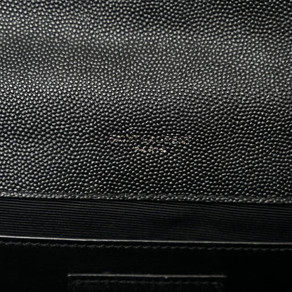 Saint Laurent Grain De Poudre Textured Mixed Matelasse Triquilt Medium Monogram Monochrome Satchel Black 7 of 12