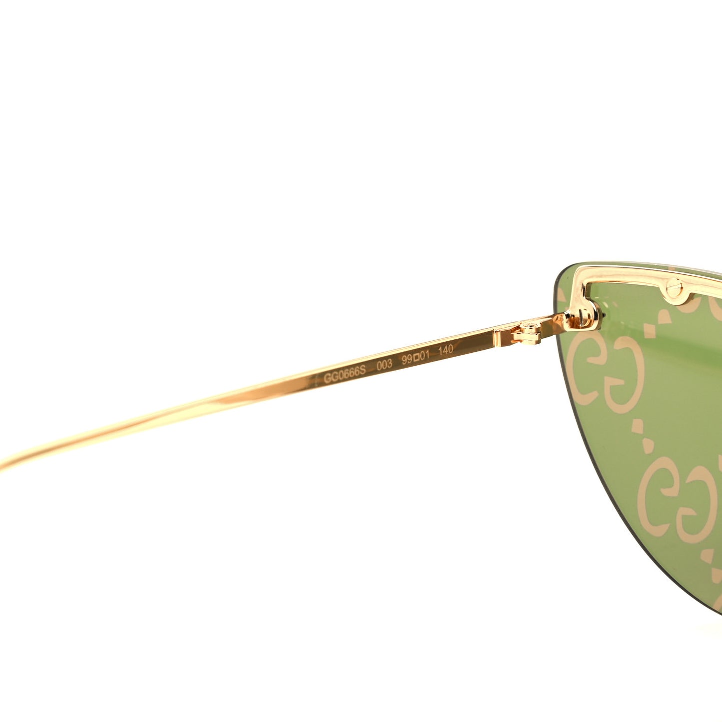 Metal Rimless Star Studded Monogram 90mm Cat Eye GG0666S Sunglasses Mirror Pink