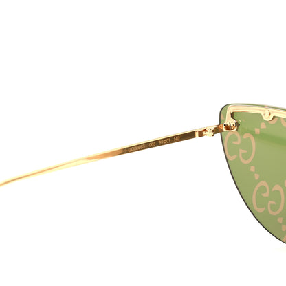 Gucci Metal Rimless Star Studded Monogram 90mm Cat Eye GG0666S Sunglasses Mirror Pink 5 of 9