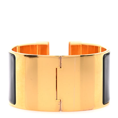 Hermes Enamel Extra Wide Clic Clac H Bracelet GM Black 3 of 4