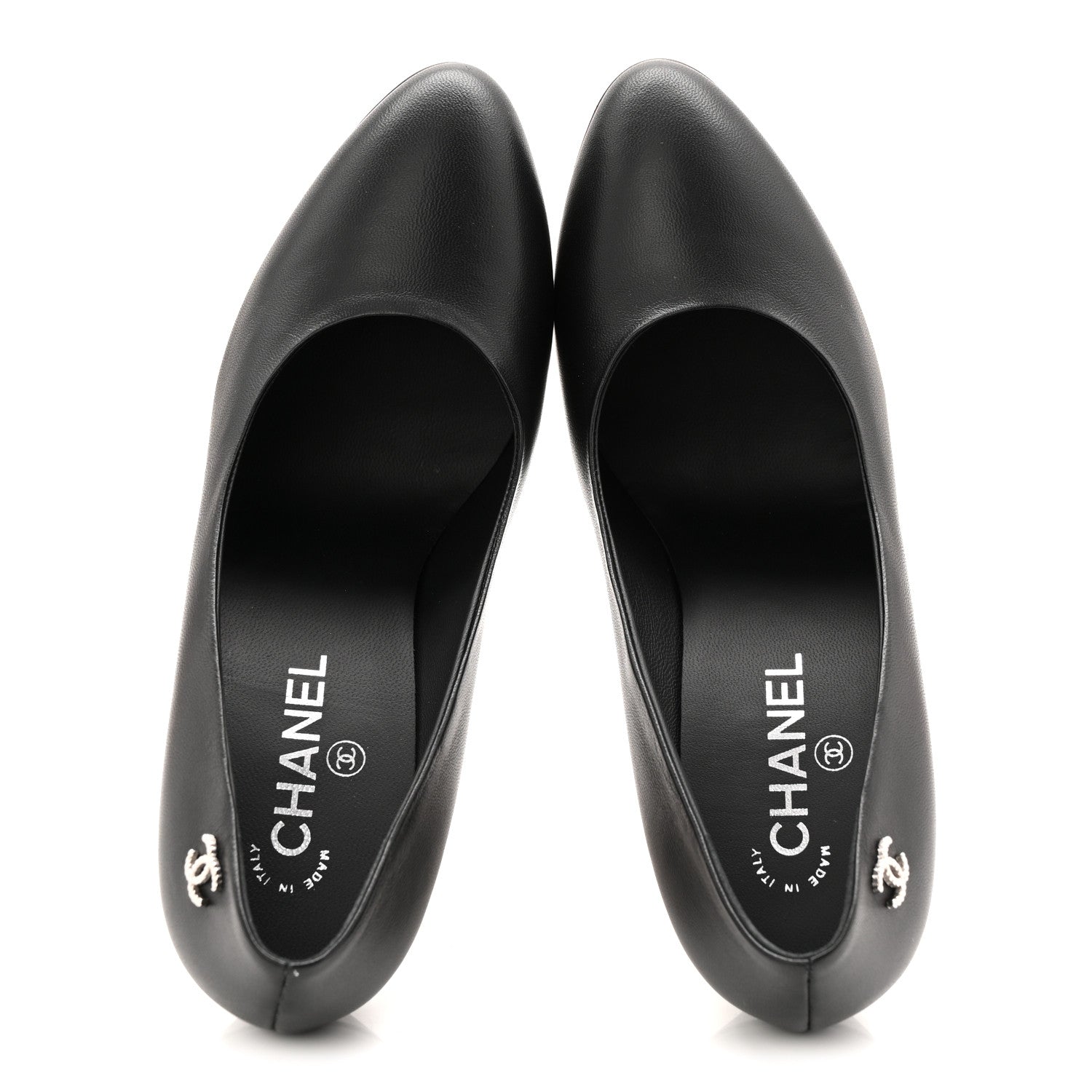 Chanel Lambskin CC Pumps 39.5 Black 2 of 10