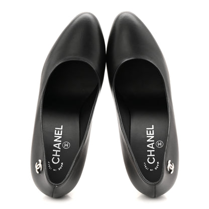 Chanel Lambskin CC Pumps 39.5 Black 2 of 10