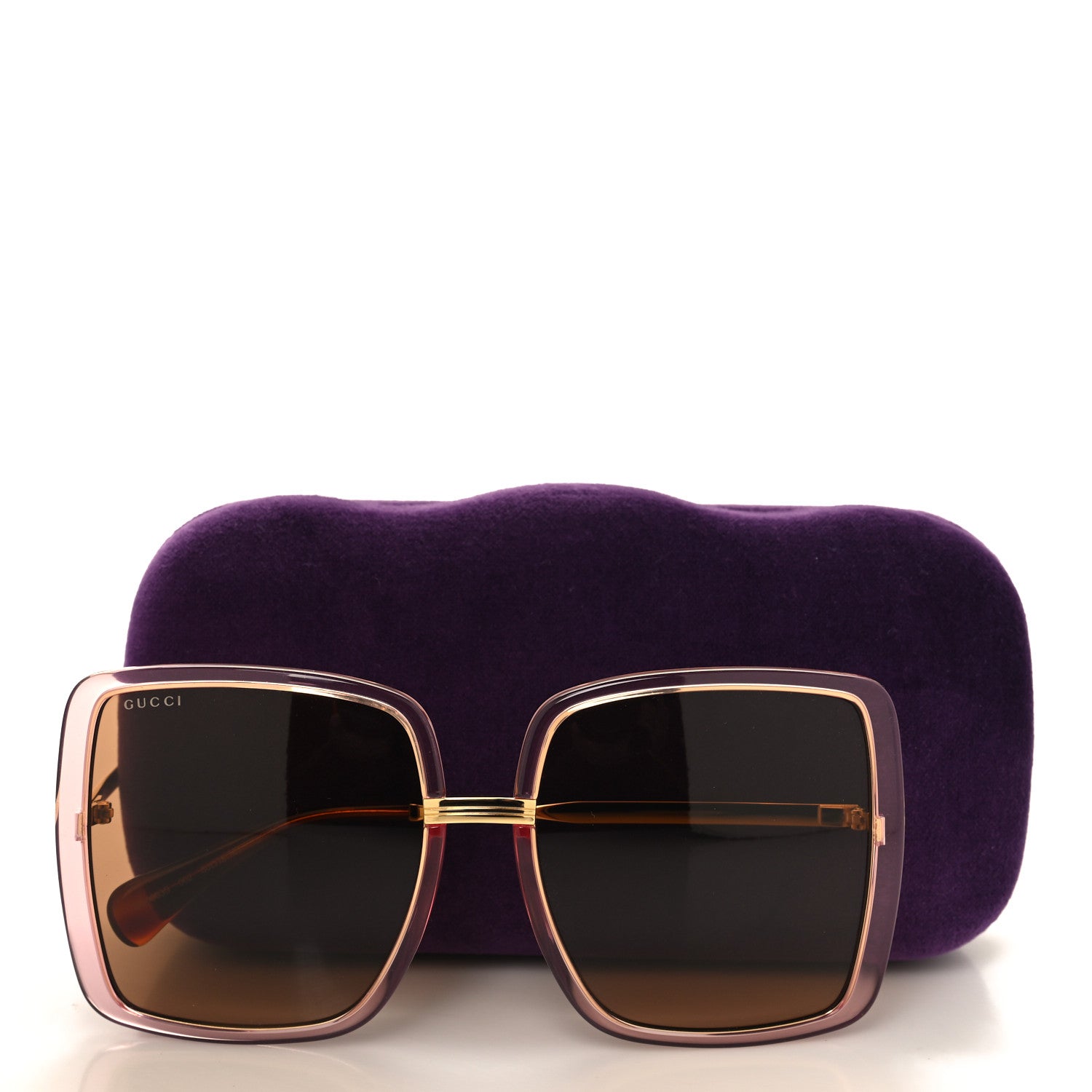 Gucci Metal Oversized Sunglasses GG0903S Pink Gold Brown 8 of 8
