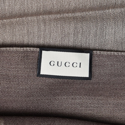 Gucci Wool Silk Monogram Fringe Scarf Brown 7 of 7