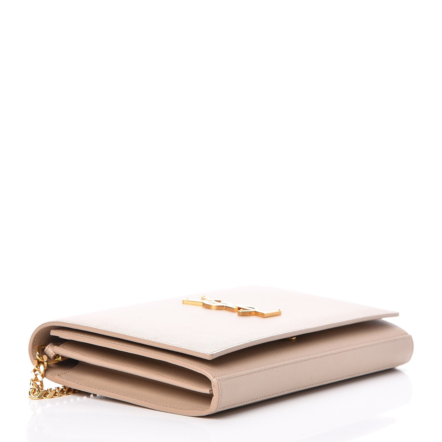Saint Laurent Grain De Poudre Monogram Chain Wallet Dark Beige 4 of 8