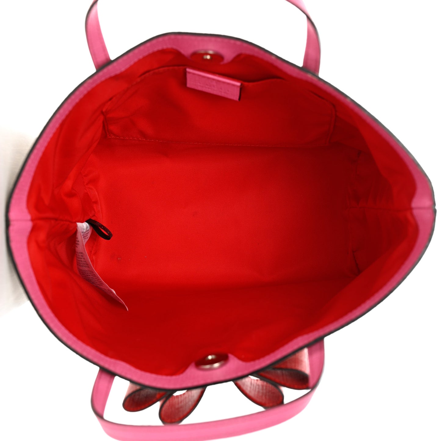 GG Supreme Monogram Bow Childrens Tote Red Pink