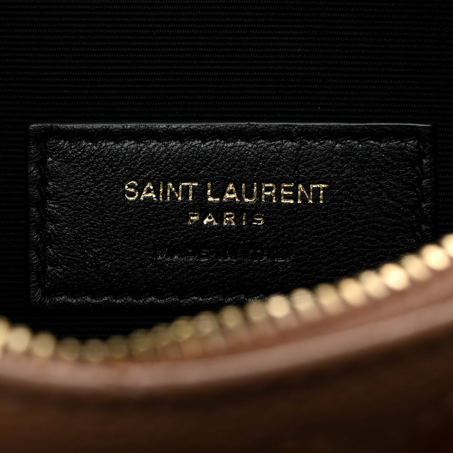 Saint Laurent Grain De Poudre Chevron Monogram Large Bill Pouch Vintage Peach 7 of 9