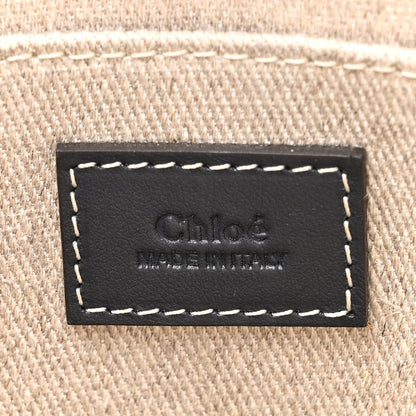 Chloe Cotton Calfskin Medium Woody Ribbon Tote White Black 5 of 8