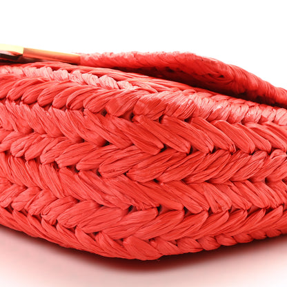 Fendi Paglia Vitello Grace FF Woven Baguette Lava 10 of 10