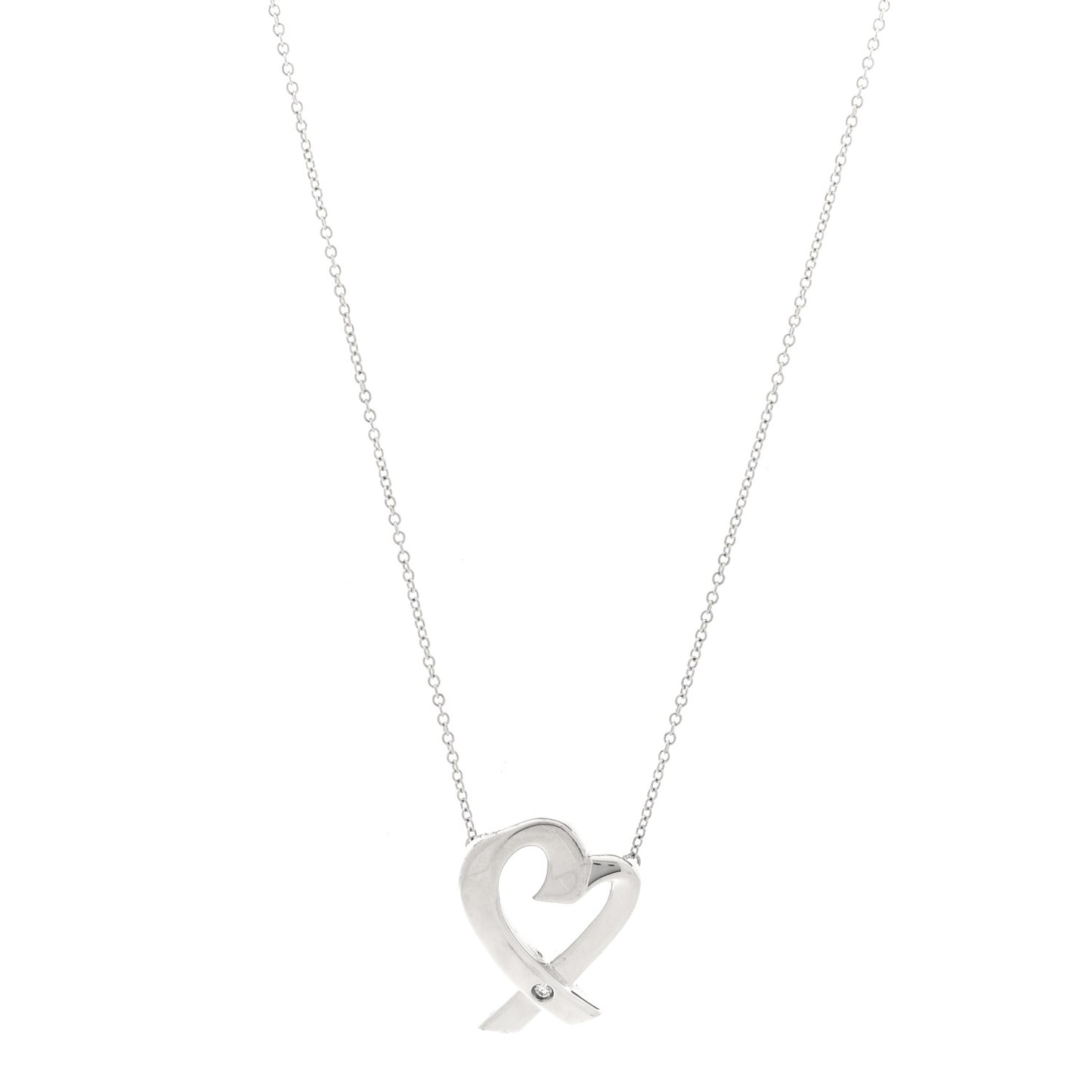 Sterling Silver Diamond Paloma Picasso Loving Heart Necklace