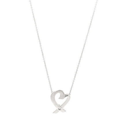 Tiffany Sterling Silver Diamond Paloma Picasso Loving Heart Necklace 1 of 6