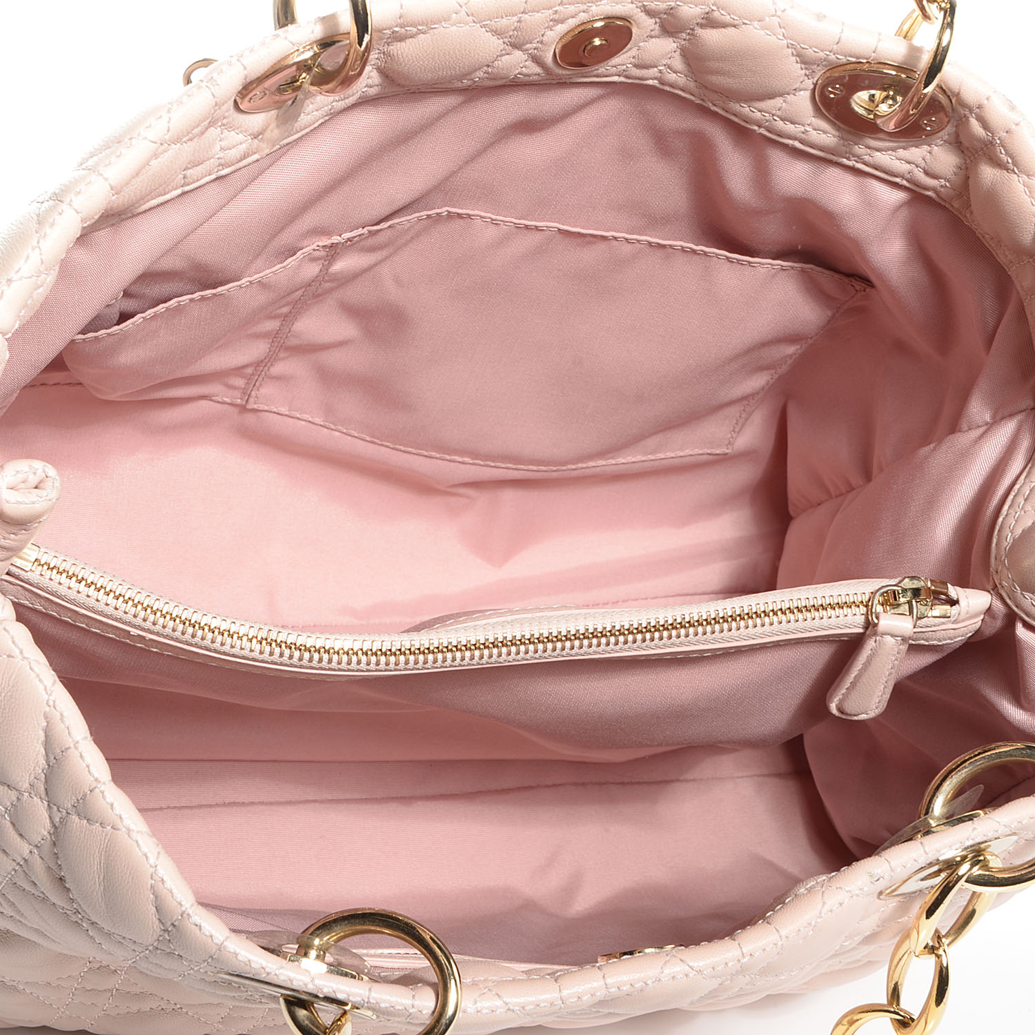 Christian Dior Lambskin Cannage Large Dior Soft Shopping Tote Light Pink 5 of 9