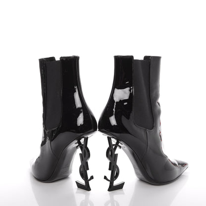 Saint Laurent Patent Opyum Booties 38 Black 5 of 12