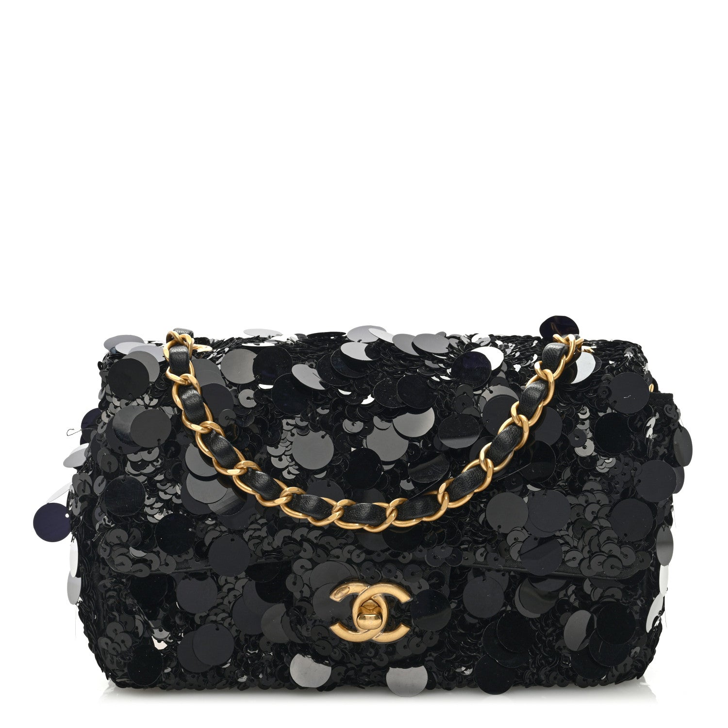Chanel Sequin Mini Rectangular Flap Black 1 of 9