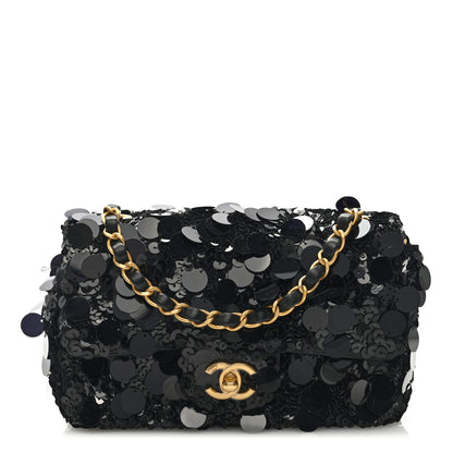 Chanel Sequin Mini Rectangular Flap Black 1 of 9