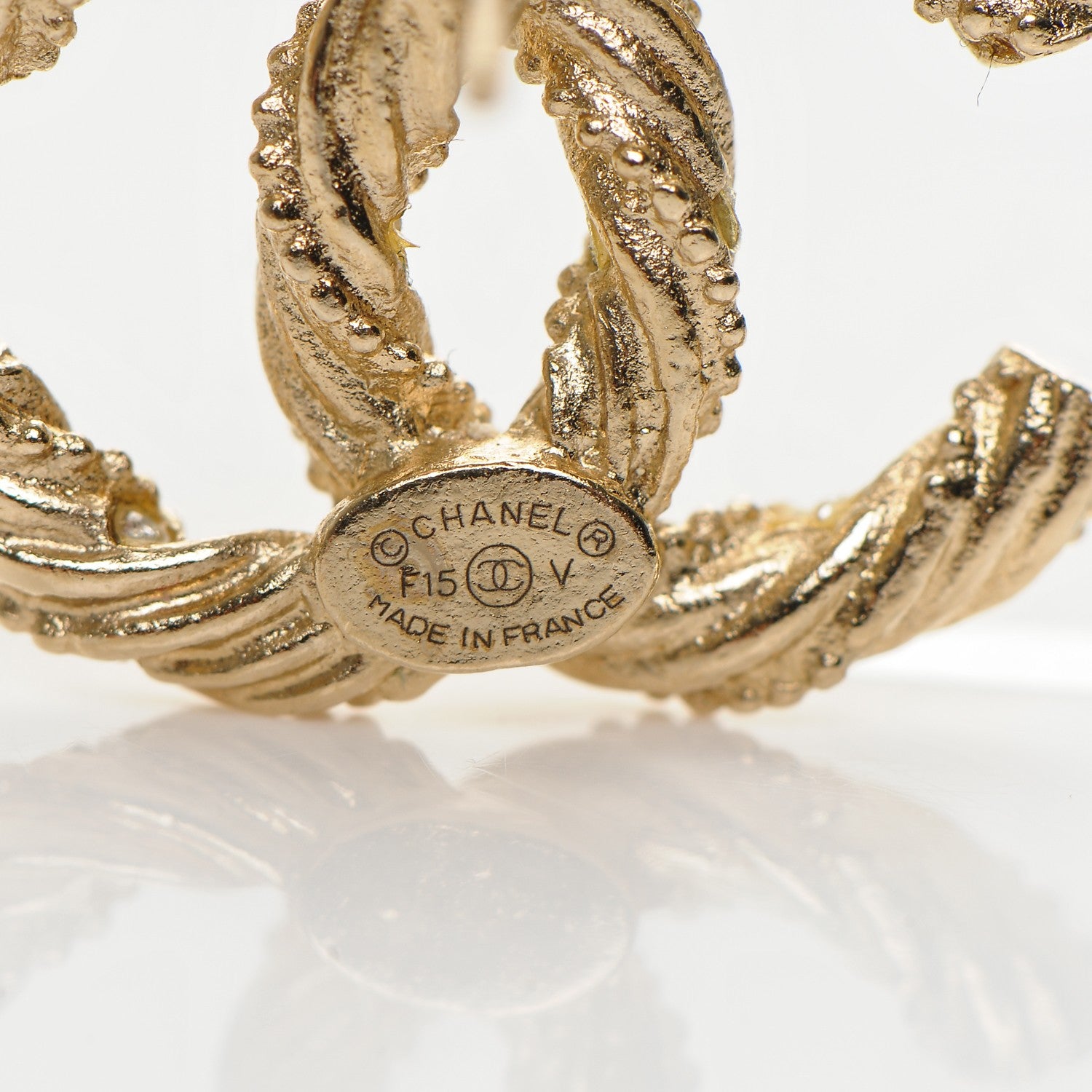 Chanel Crystal Twisted CC Earrings Gold 3 of 4