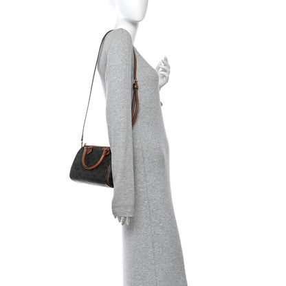 Celine Triomphe Canvas Calfskin Small Boston Bag Tan 2 of 9