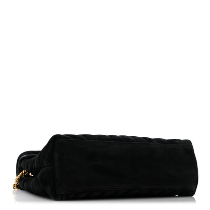 Saint Laurent Suede Y Quilted Monogram Medium Loulou Chain Satchel Black 4 of 13