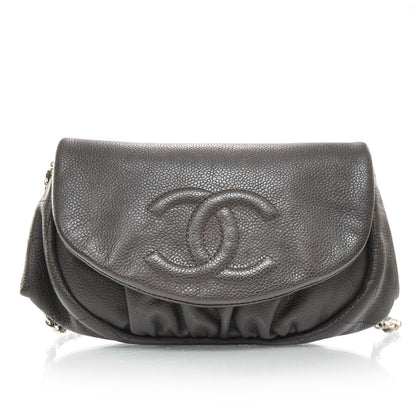 Chanel Caviar Half Moon Wallet On Chain WOC Dark Brown 1 of 10