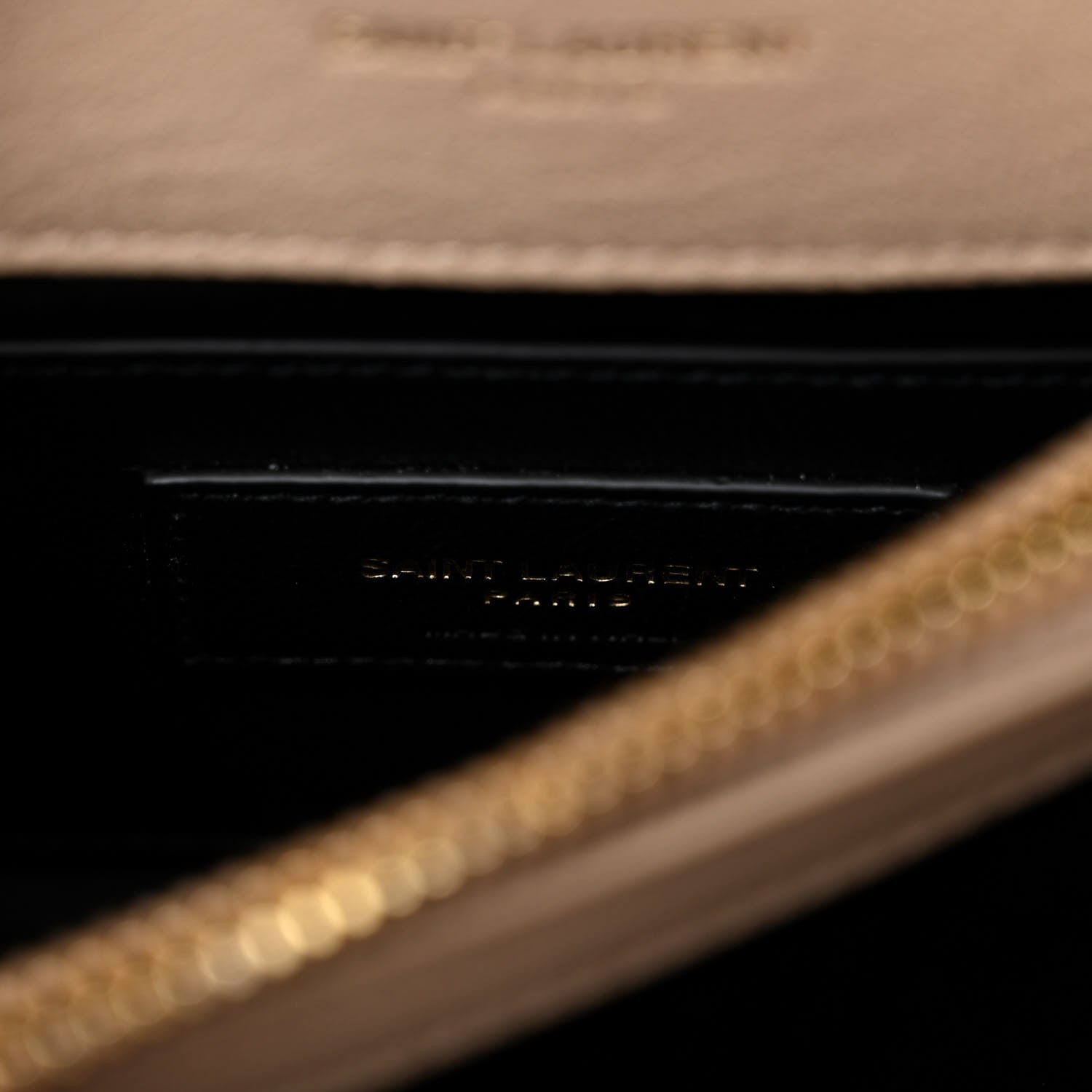 Saint Laurent Sheepskin Matelasse Chevron Monogram Medium College Bag Dark Beige 6 of 10