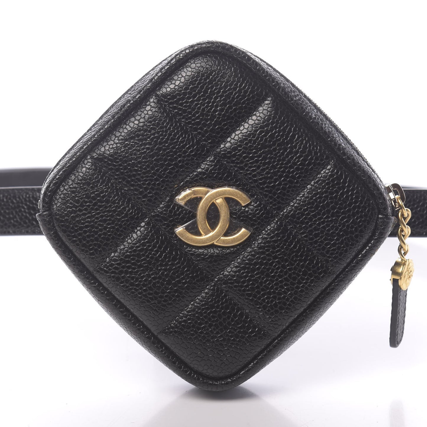 Caviar Quilted Coin Purse Belt Bag Black