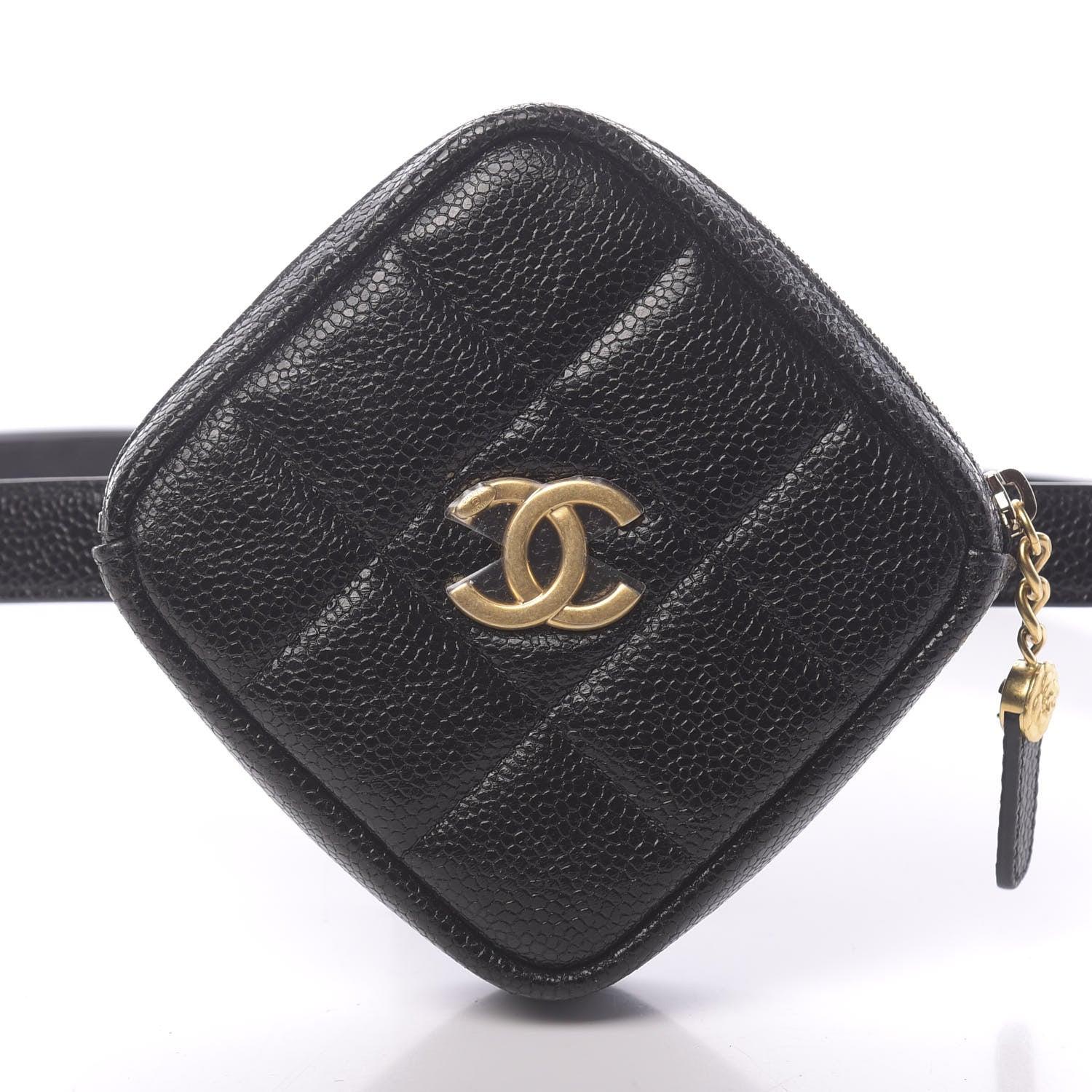 Chanel Caviar Quilted Coin Purse Belt Bag Black 10 of 11