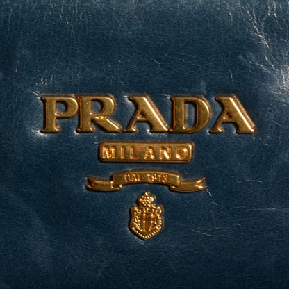Prada Vitello Shine Tote Denim 8 of 11