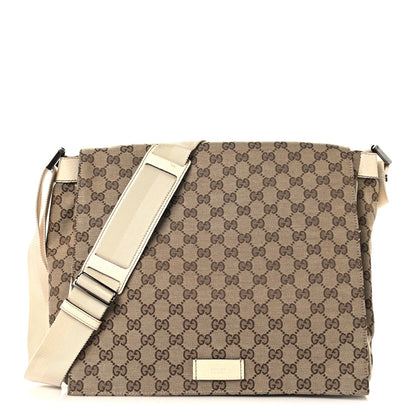Gucci GG Monogram Medium Flap Messenger Bag Beige 1 of 11