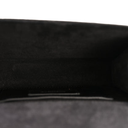 Saint Laurent Calfskin Crocodile Embossed Small Classic Monogram Kate Tassel Satchel Black 5 of 12