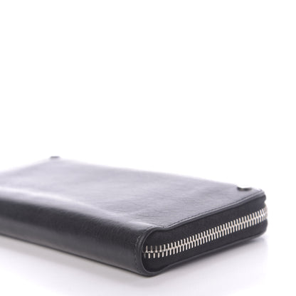 Balenciaga Agneau Arena Nappa Glover Classic Continental Zip Around Wallet Black 6 of 9