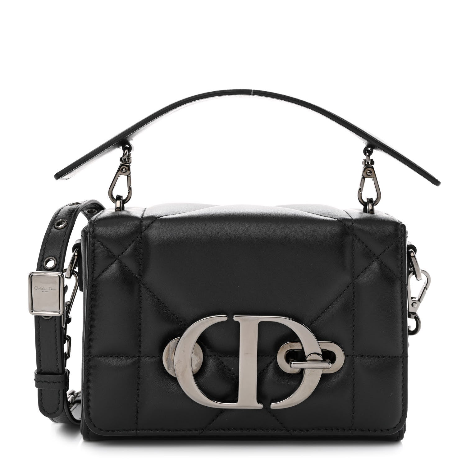 Christian Dior Lambskin Maxi Cannage Small 30 Montaigne Chain Top Handle Bag Black 1 of 11