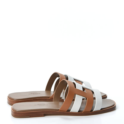 Hermes Calfskin Amore Sandals 37 White Natural 5 of 11