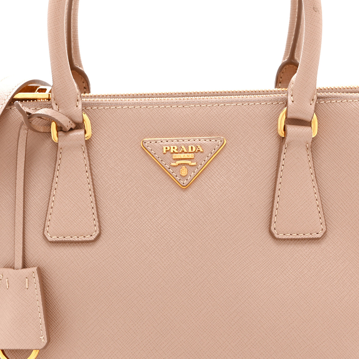 Saffiano Lux Small Galleria Double Zip Tote Cipria
