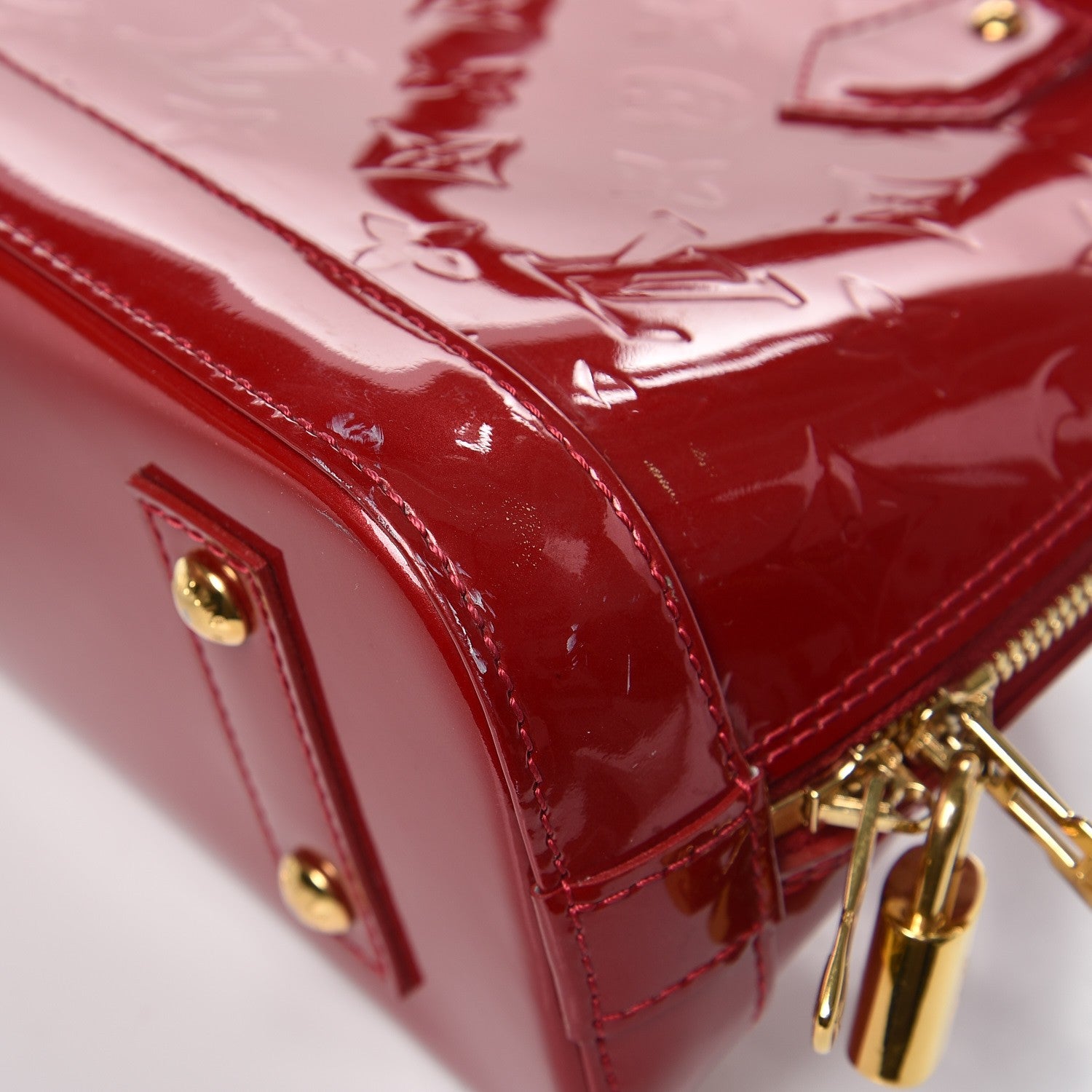 Louis Vuitton Vernis Alma BB Pomme D'Amour 11 of 12