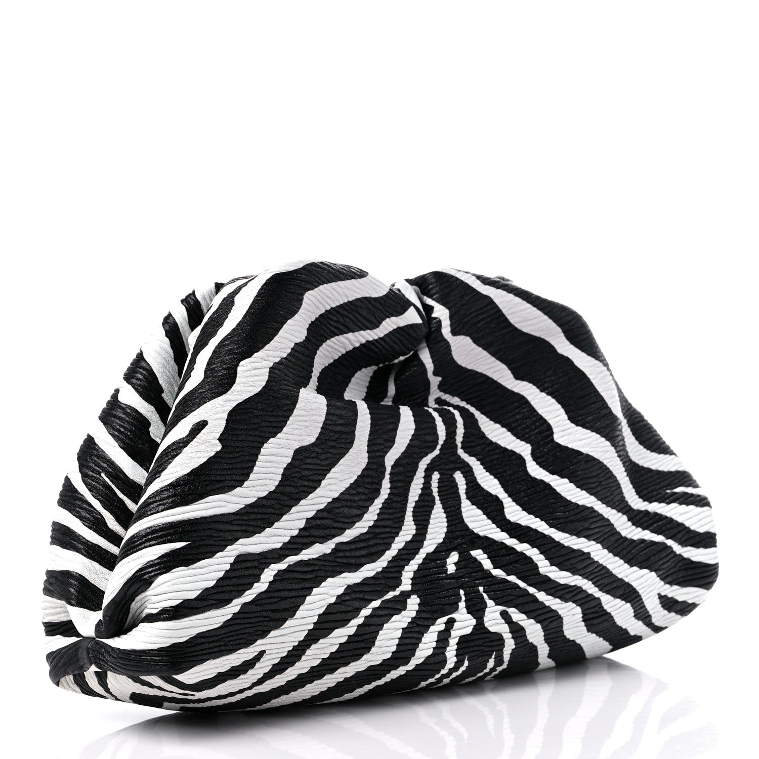 Bottega Veneta Nappa Zebra Print The Pouch Oversized Clutch White Black 3 of 10