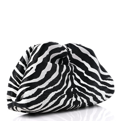 Bottega Veneta Nappa Zebra Print The Pouch Oversized Clutch White Black 3 of 10