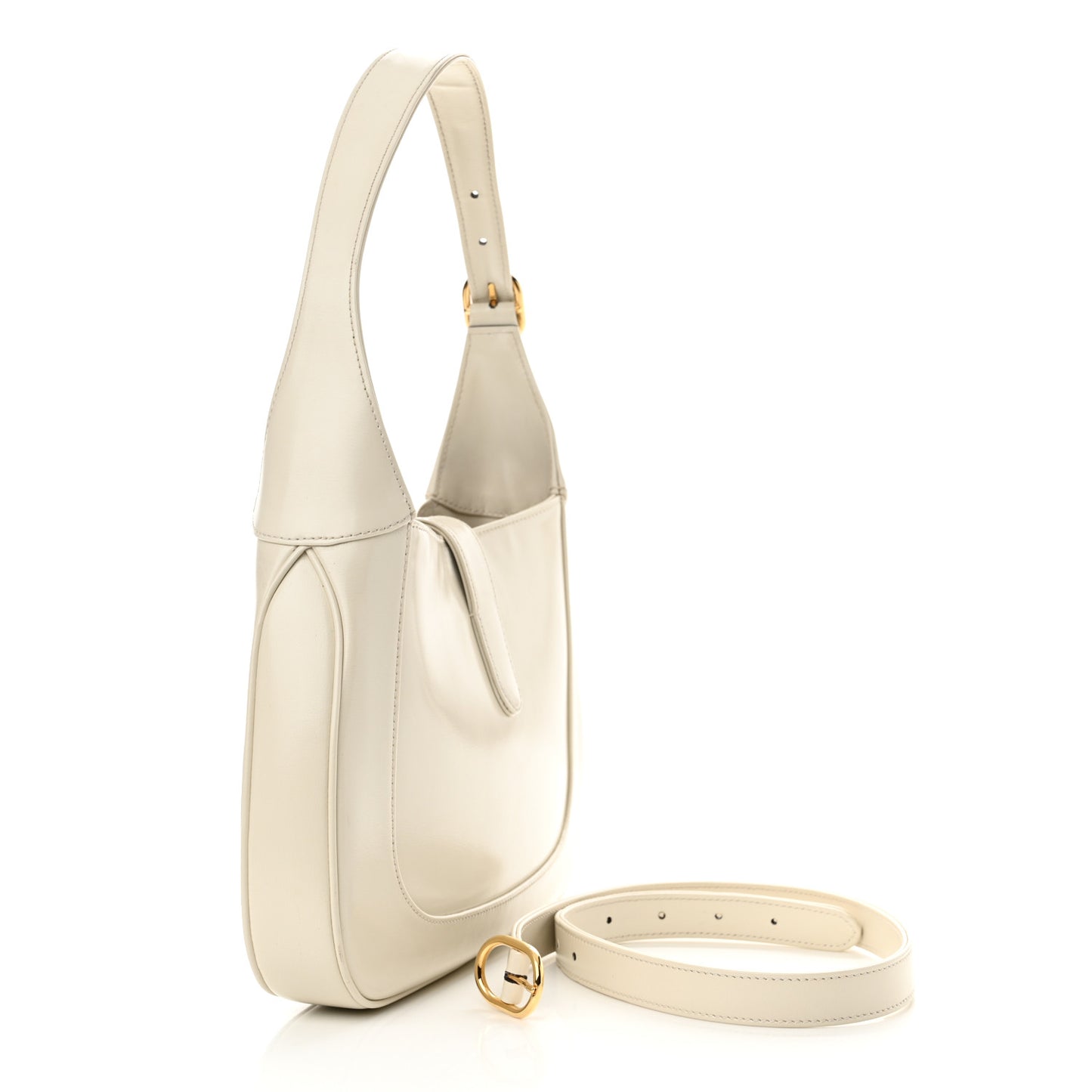 Boarded Dyana Lux Calfskin Small Jackie 1961 Hobo Mystic White